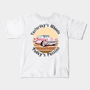 retro car yesterday's wheels today's passion Kids T-Shirt